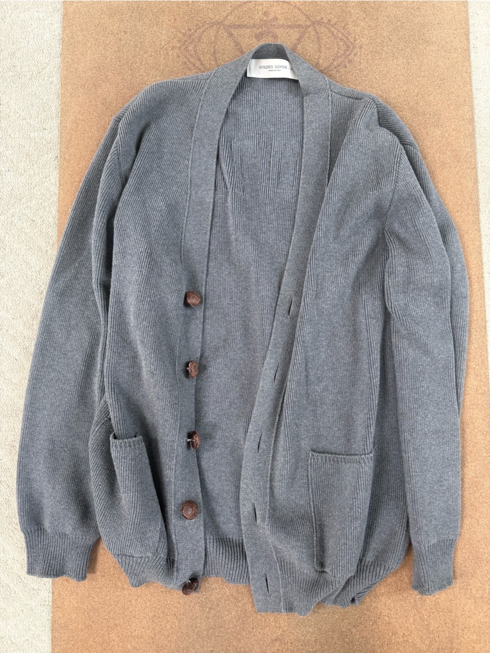 Golden Goose Grey Ribbed Men's Sweater